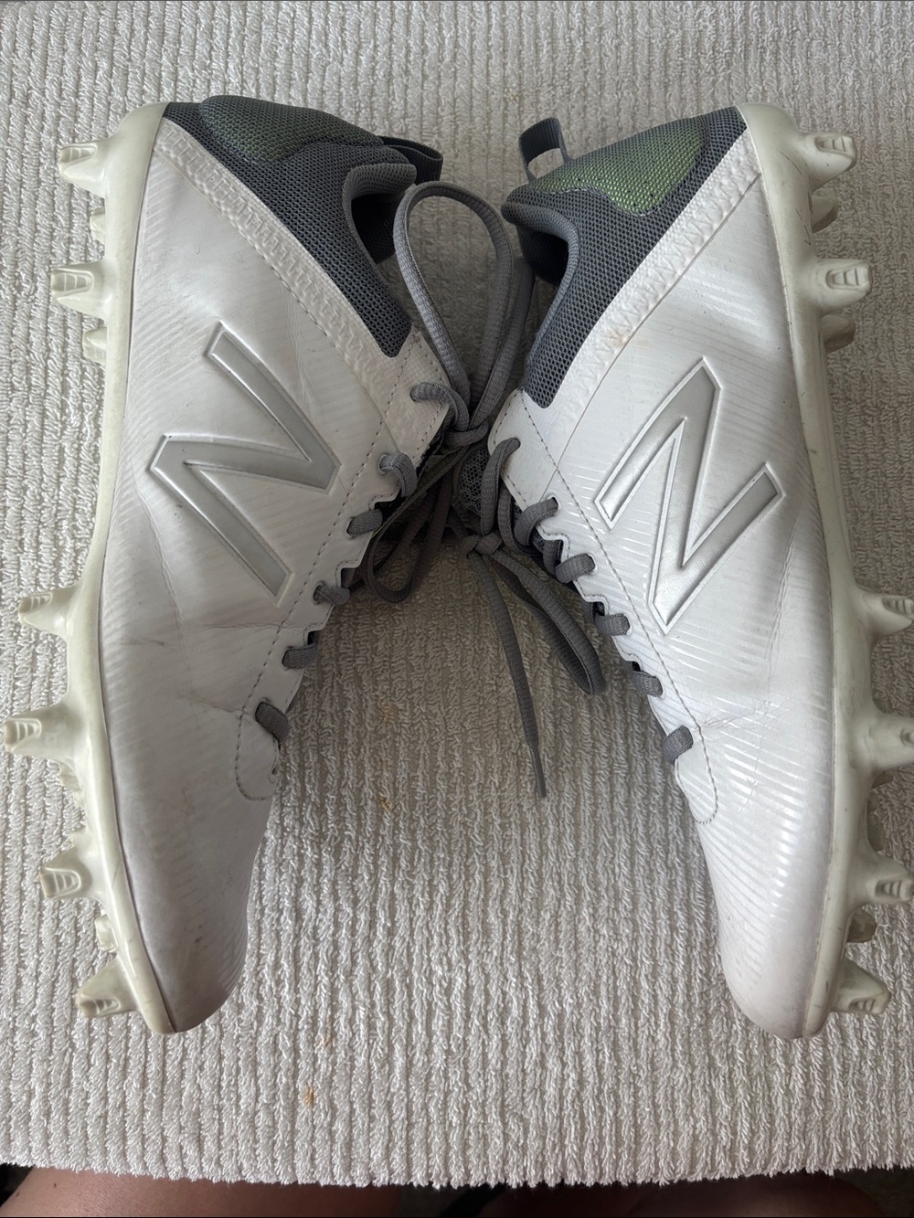 New Balance Burn X LaCross cleats White & Gray Athletic Cleats women sz 10 - Picture 7 of 9